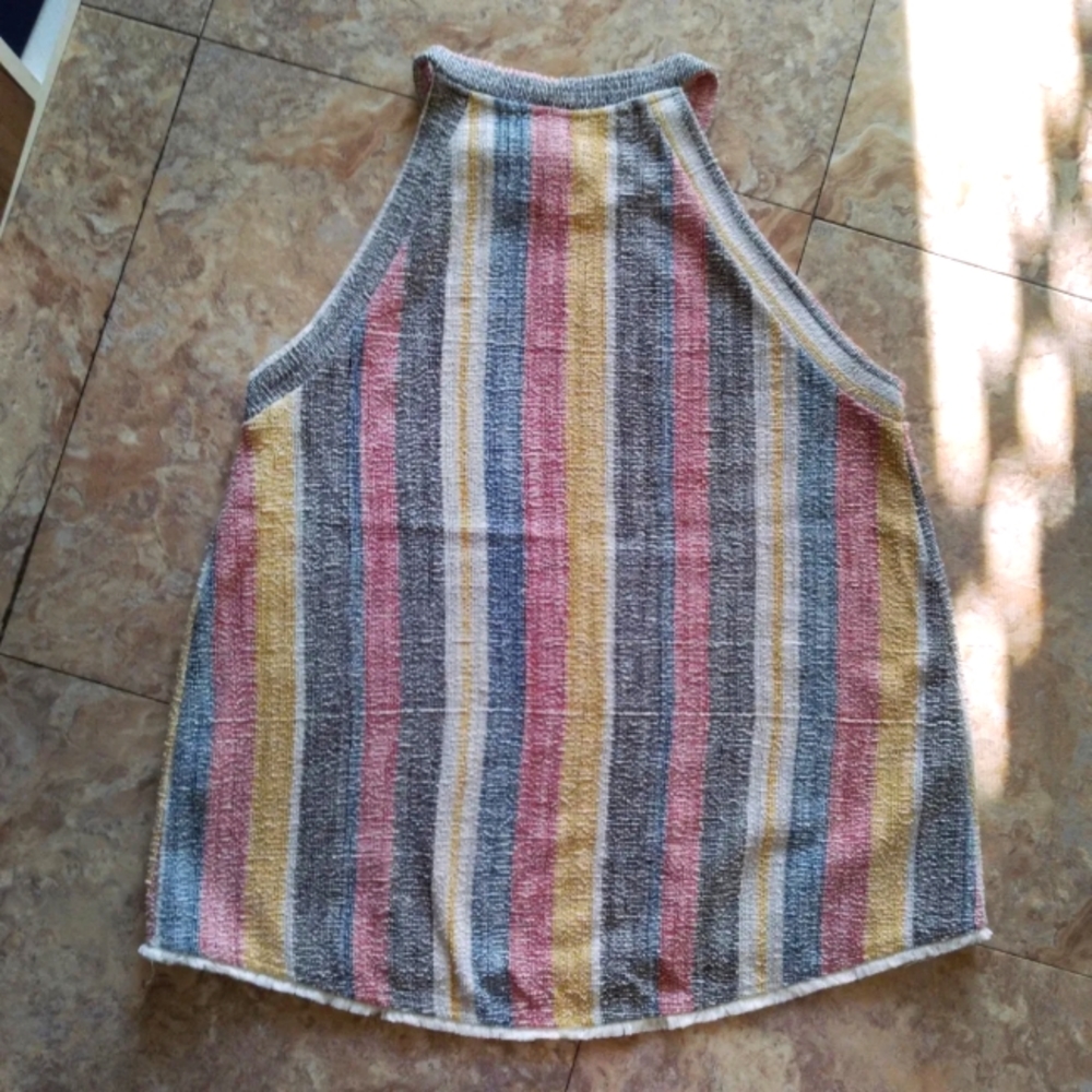 W5 Multicolor Striped High Neckline top, size M - Picture 5 of 7